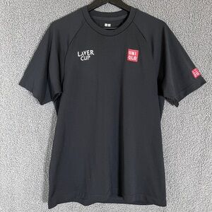 Uniqlo Laver Cup Vented Roger Federer Tennis Shirt - Men's Size M - Black